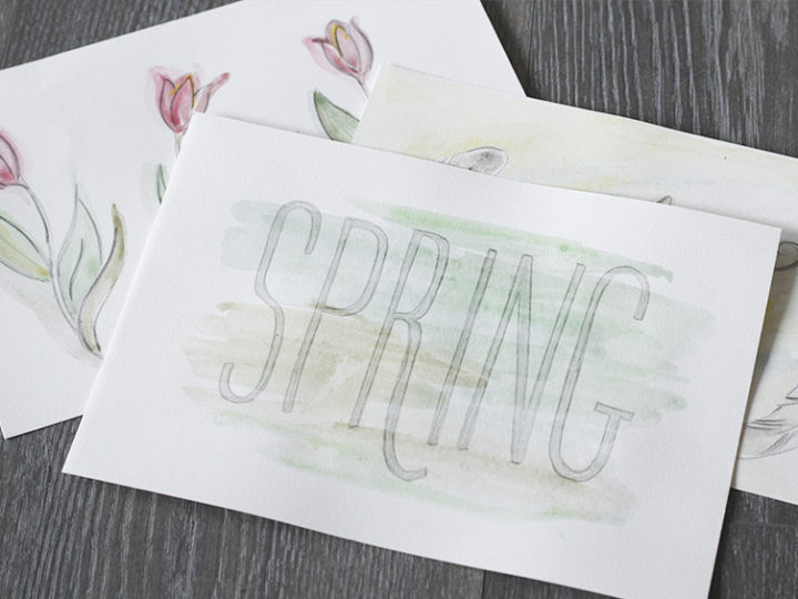 Lettering & water color cards
