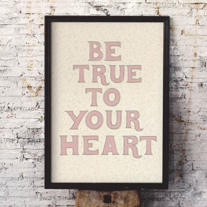 Be_True_To_Your_Heart_Pink_ByAnnika_Nursery_Wall_Art_2