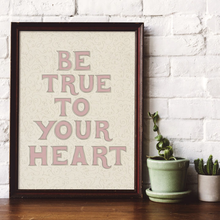 Be_True_To_Your_Heart_Pink_ByAnnika_Nursery_Wall_Art_3