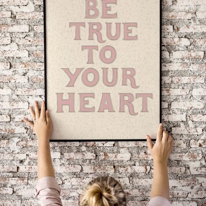 Be_True_To_Your_Heart_Pink_ByAnnika_Nursery_Wall_Art_6